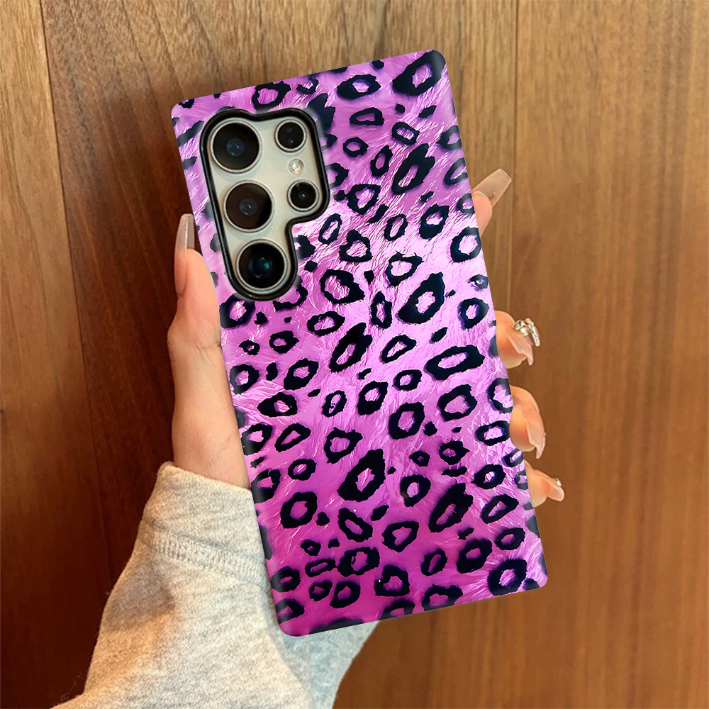 亚马逊爆款三星S25U双层菲林壳紫色豹纹S22Plus硬壳保护套S23个性