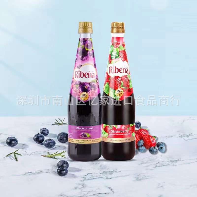进口利宾纳浓缩黑加仑汁1l多肉葡萄果汁草莓味浓浆奶茶店饮料饮品