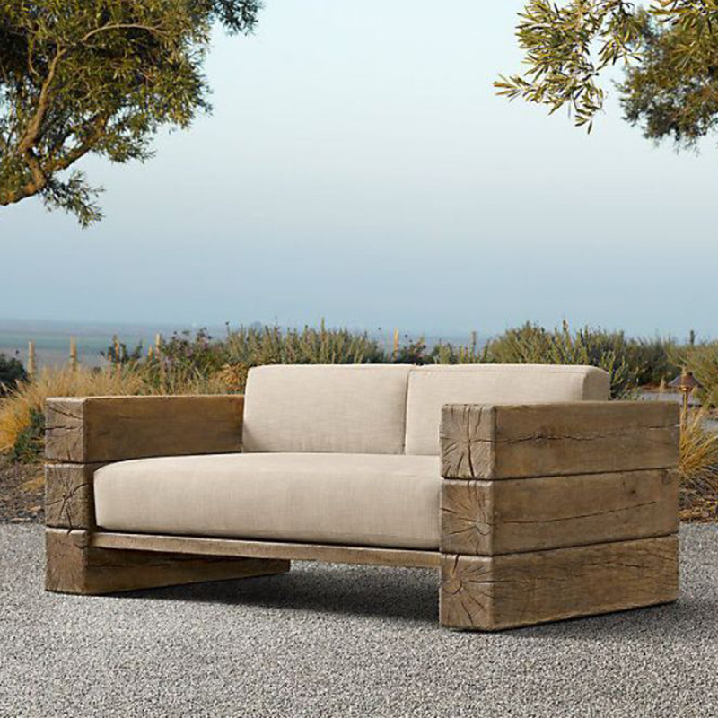 原生态木头实木沙发组合侘寂风原木沙发民宿简约现代别墅冬夏