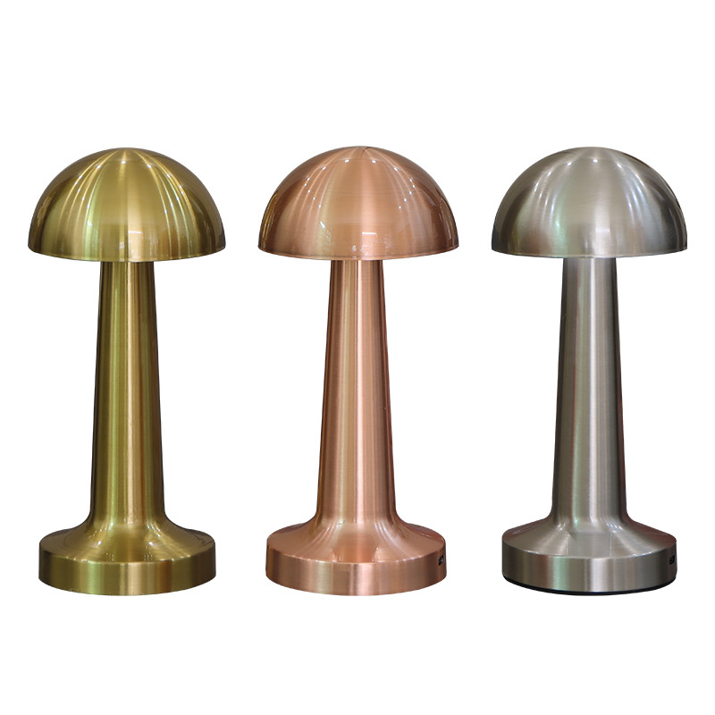 Retro Metal Table Lamp Bar Charging Lamp Cafe Ambience Light USB Charging Touch Bar Lamp Mushroom Lamp