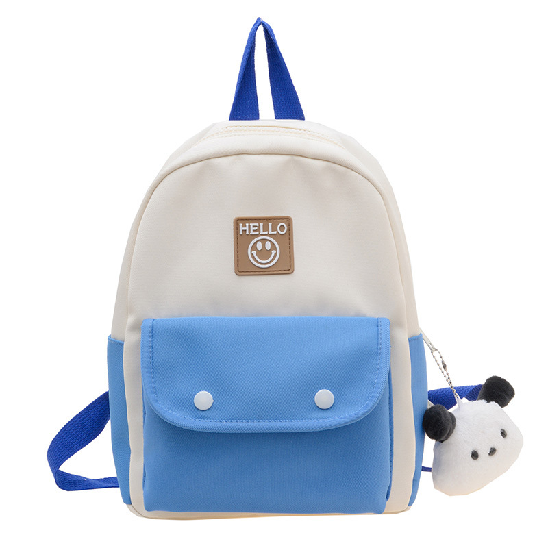 2023 Summer New Children's Bags Fashion Oxford Cloth Contrast Color Backpack Kindergarten Baby School Season Schoolbag