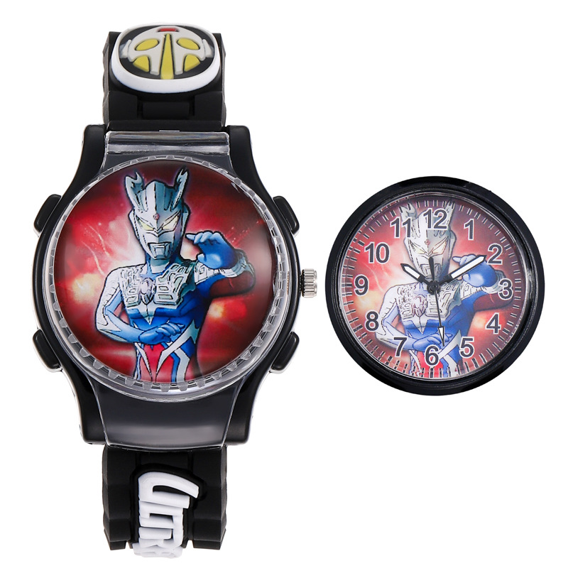 Spot Flip Rotatable Children's Watch Ultraman DiGa Selojede Decompression Primary School Student Literacy Men and Women Watch