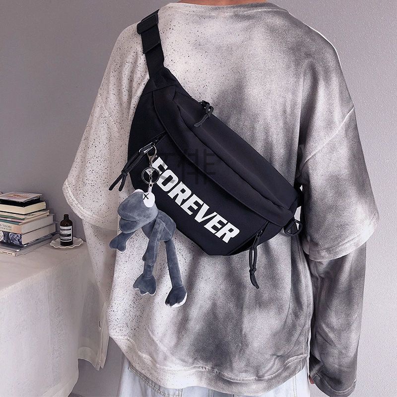 wp日系潮牌斜挎包男街头潮流嘻哈胸包ins潮大容量学生百搭单肩腰