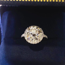 公主圆包5克拉D色莫桑石戒指批发八心八剪切割流行女热卖钻石戒指