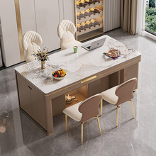 3EW1岩板餐桌2023新款轻奢现代简约多功能中岛台可伸缩茶桌餐桌椅