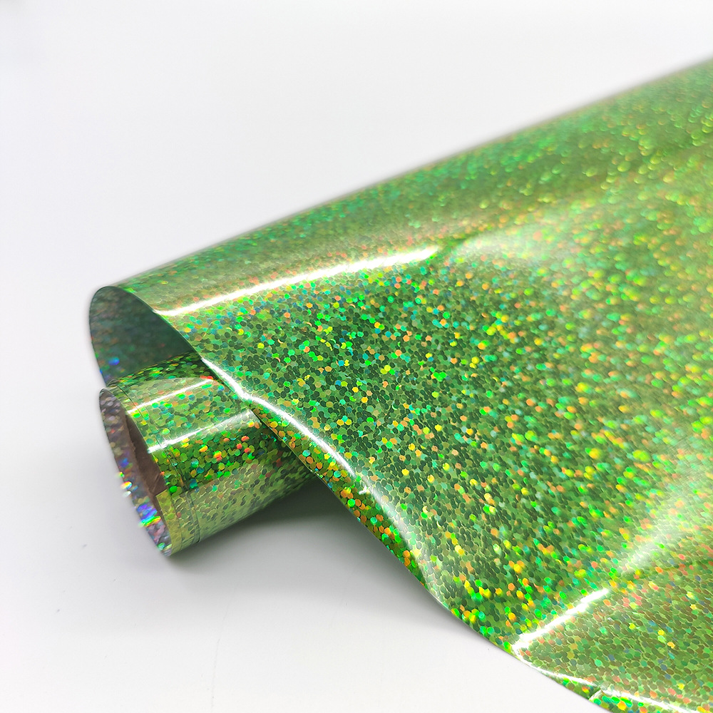 8丝pet镀铝绿色小圆点镭射转移膜