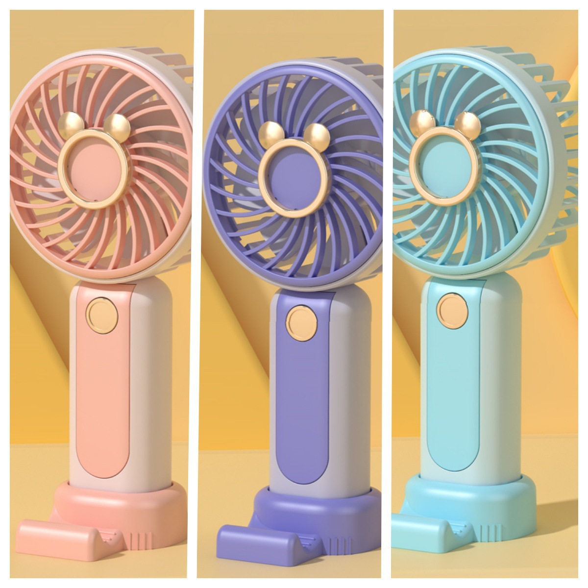 New Cartoon Handheld Fan Usb Rechargeable Small Fan Portable Portable Household Mini Small Electric Fan Student Gift