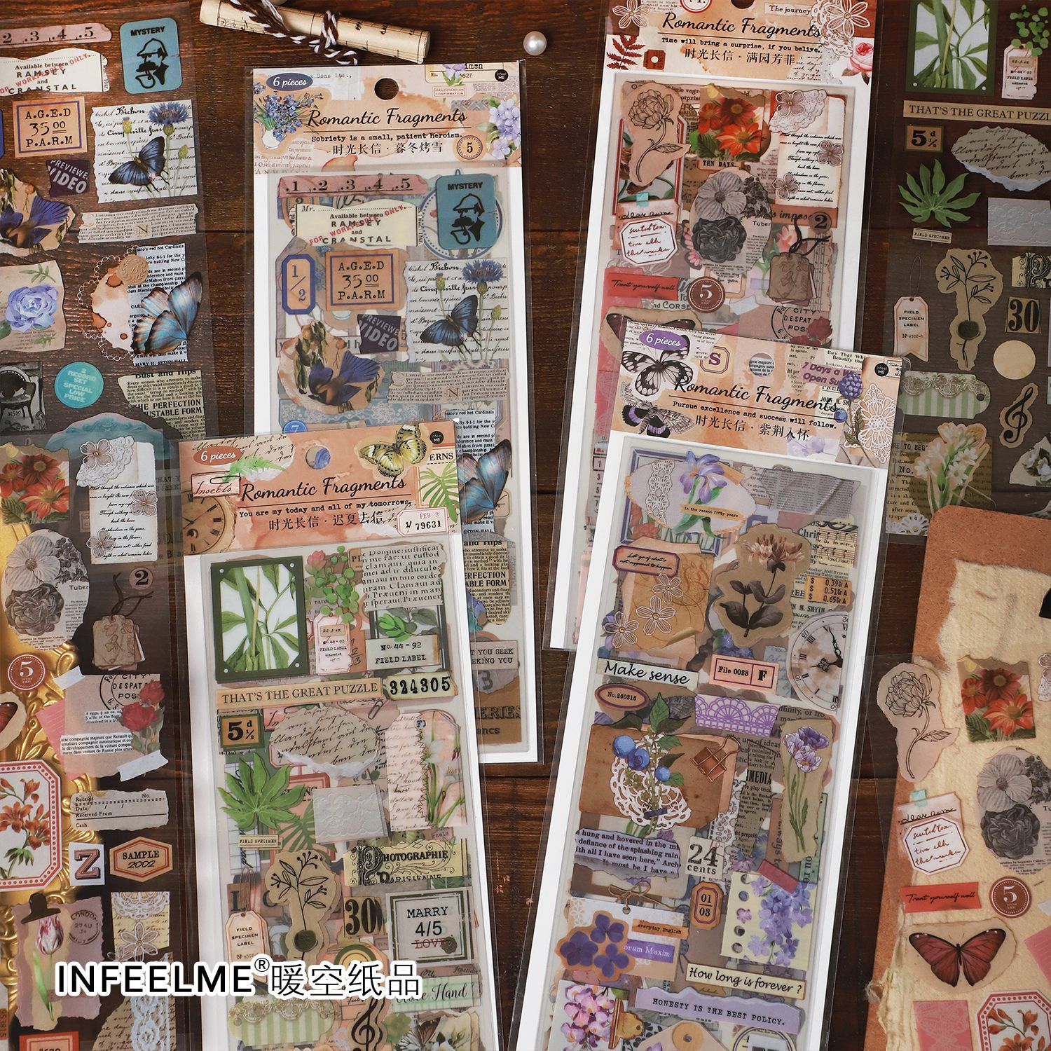 me 时光长信系列pet分段胶带 复古手手帐植物蝴蝶手账素材-阿里巴巴