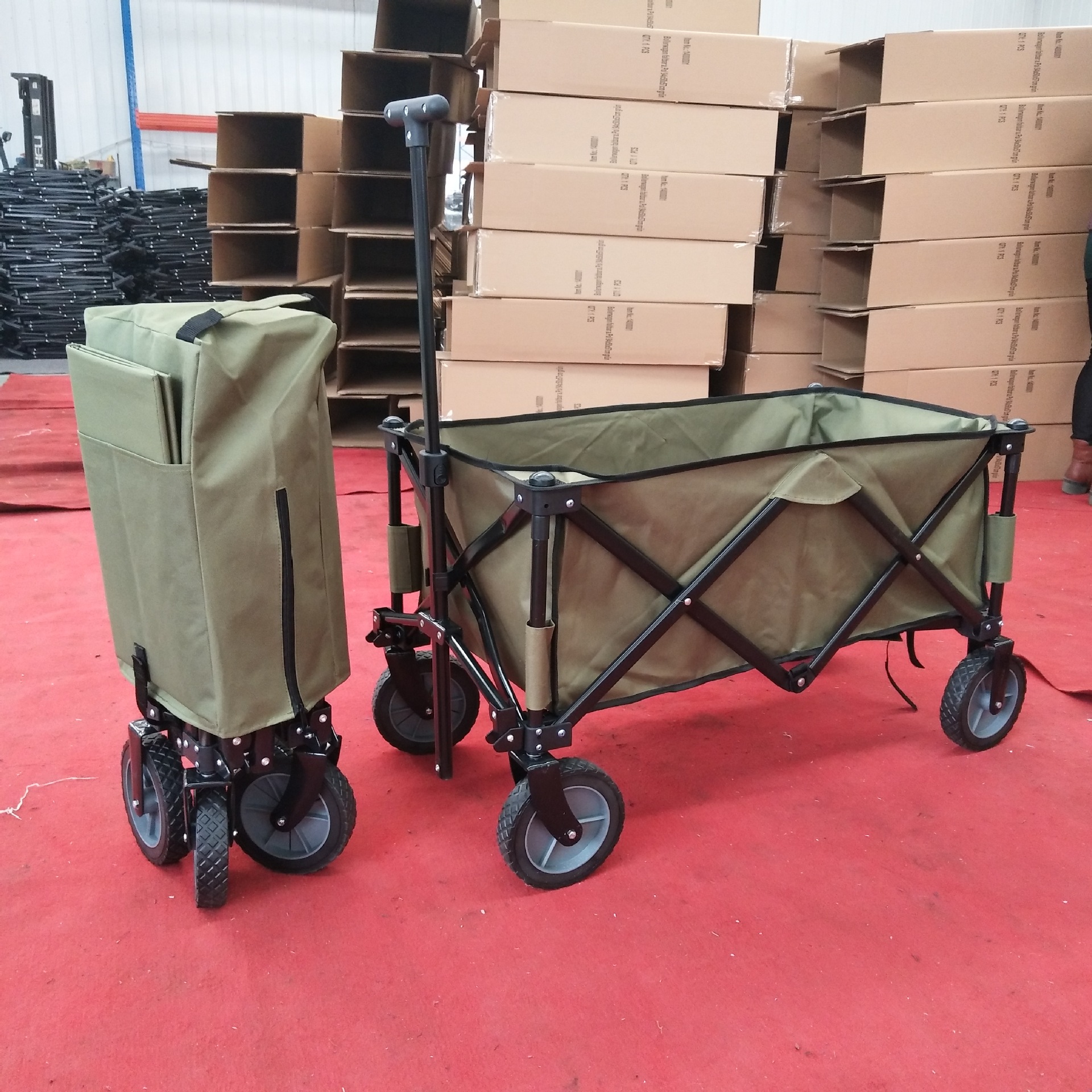 户外折叠车露营推车带桌板野营折叠车户外沙滩折叠车手拉车