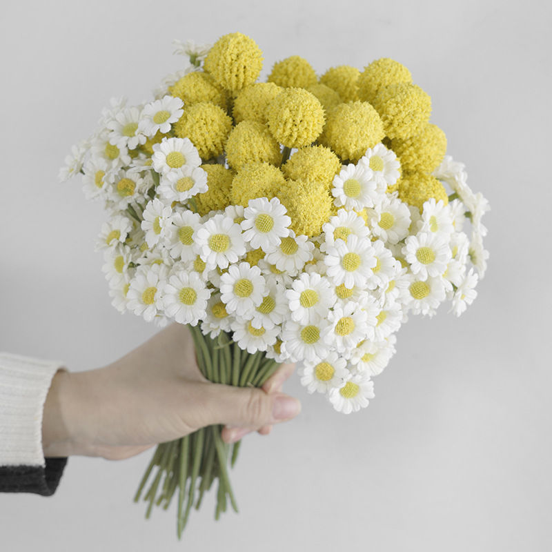 Korean Ins Style Fresh Simulation White Daisy Fake Flower Studio Photography Props Simulation Beam Chamomile