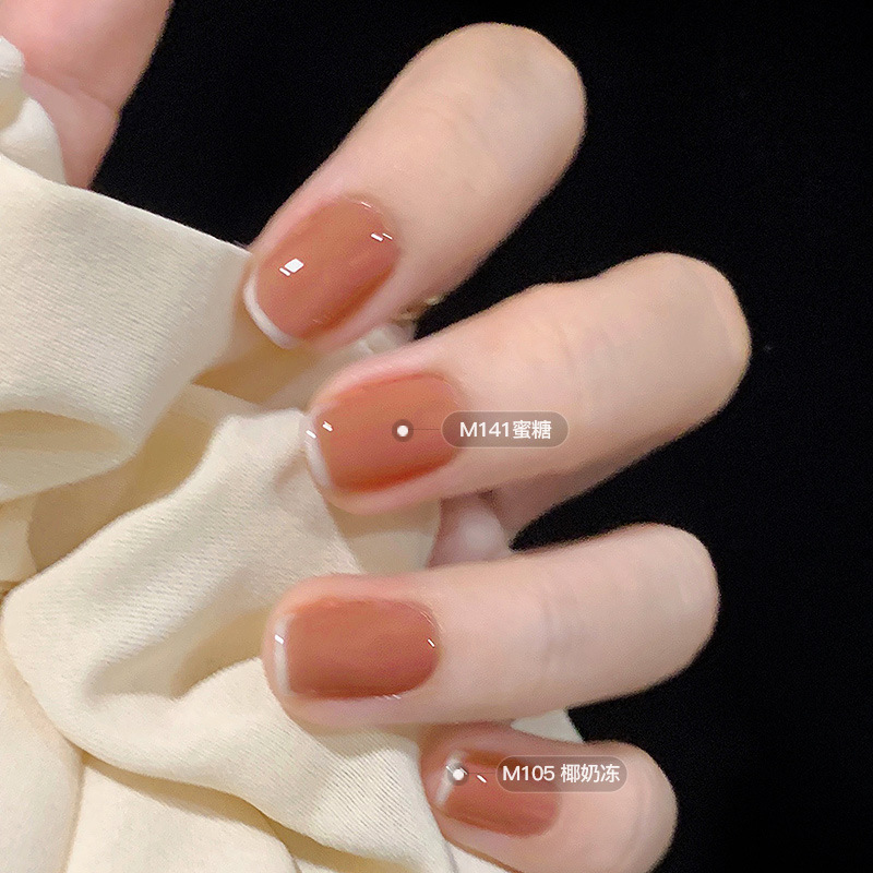 Nail Polish Female Baking-Free Natural Dry Quick-Drying Student Autumn White Nude Color Nail Polish Tearable Stall Stall Stall