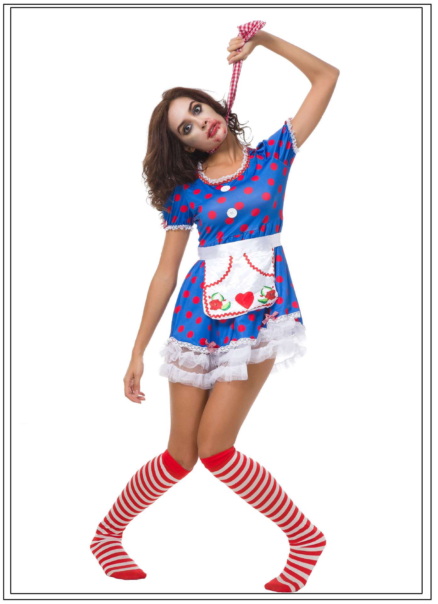 万圣节服装 马戏团小丑服 女燕尾服 欧美演出服 化妆舞会服