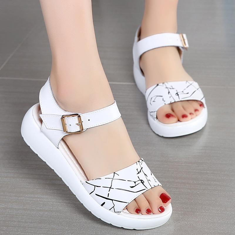 回力夏季新款平底凉鞋女韩版百搭厚底增高时尚学生休闲女鞋子