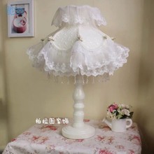 fpT韩式ins田园公主范蕾丝装饰床头台灯婚庆礼物女孩