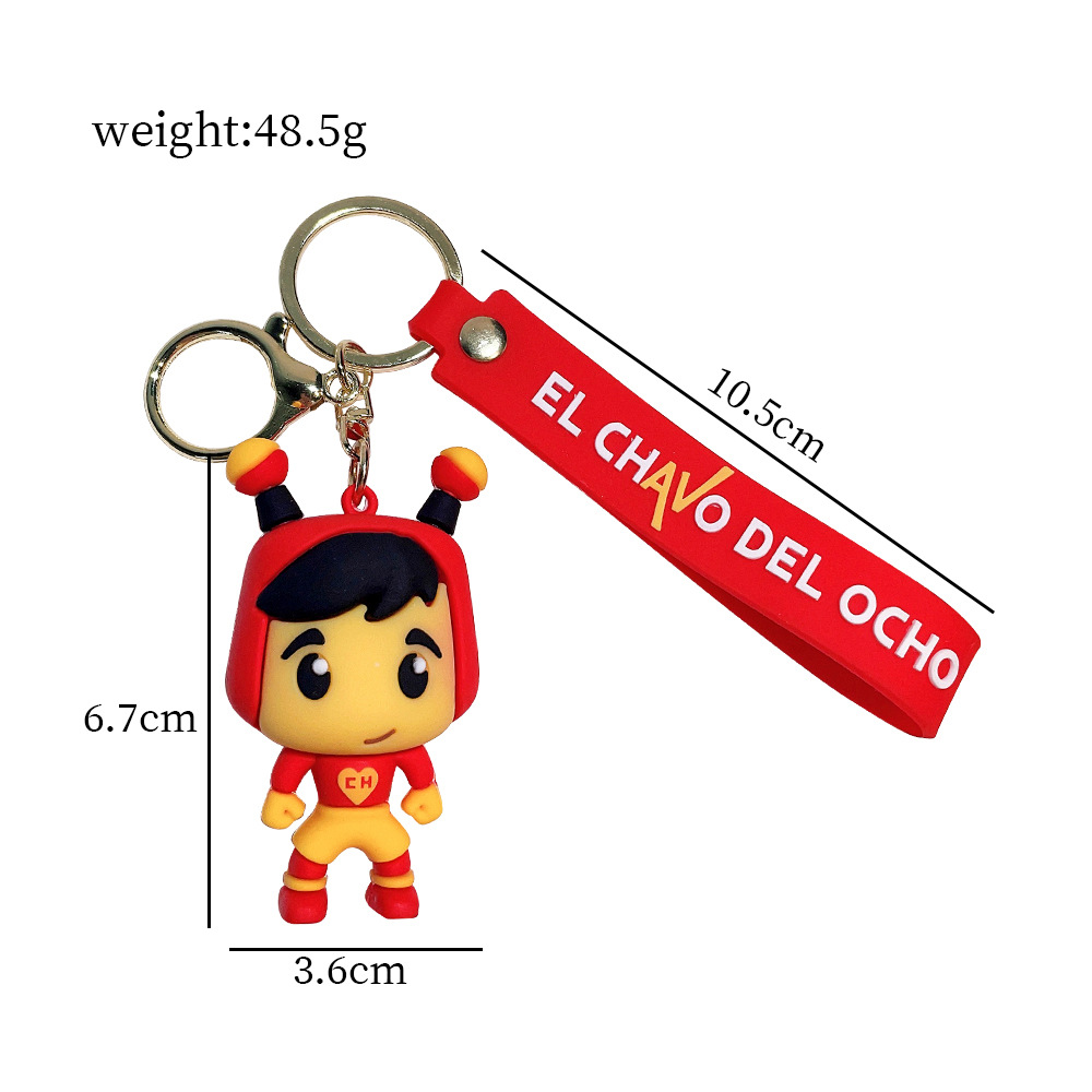 El Chavo Del Ocho Cartoon Boy Girl School Bag Car Key Pendant Doll Small Ornaments Keychain