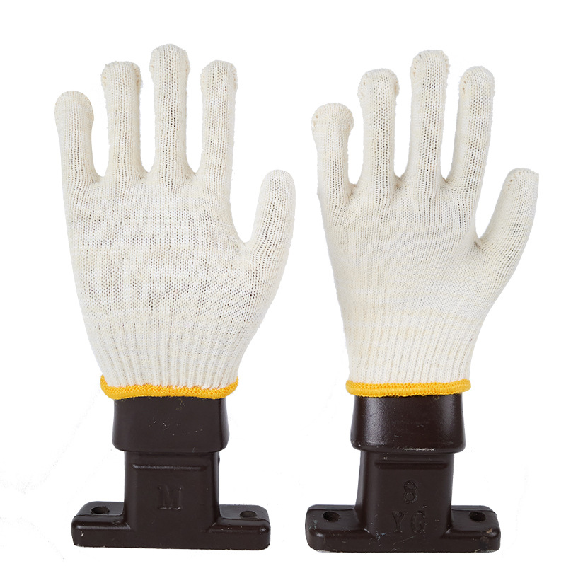 Factory Direct Sales Ten-Pin Construction Site Labor Protection Factory Mechanical Maintenance Express Handling White Silk Gloves Wholesale