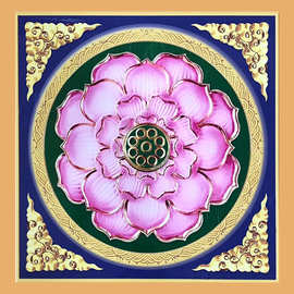 佛堂铝扣板吊顶寺庙集成吊顶古建彩绘天花板藏式浮雕莲花扣板材料