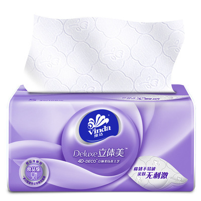Vida Paper Extraction Three-Dimensional Cotton Usa Tough 4d Embossed Facial Tissue 24 Packs without Flavor Napkins Tissue Whole Box Batch