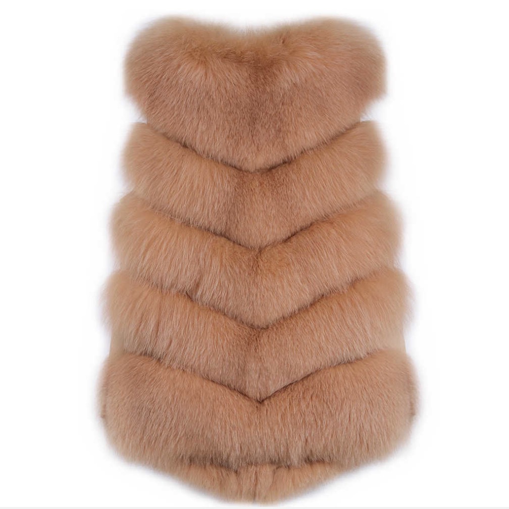 惊石皮草 速卖通亚马逊批发款 狐狸帽马甲女士皮草外套