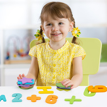 早教木制立体字母数字拼图拼板宝宝幼儿园认知数学字母手抓板玩具