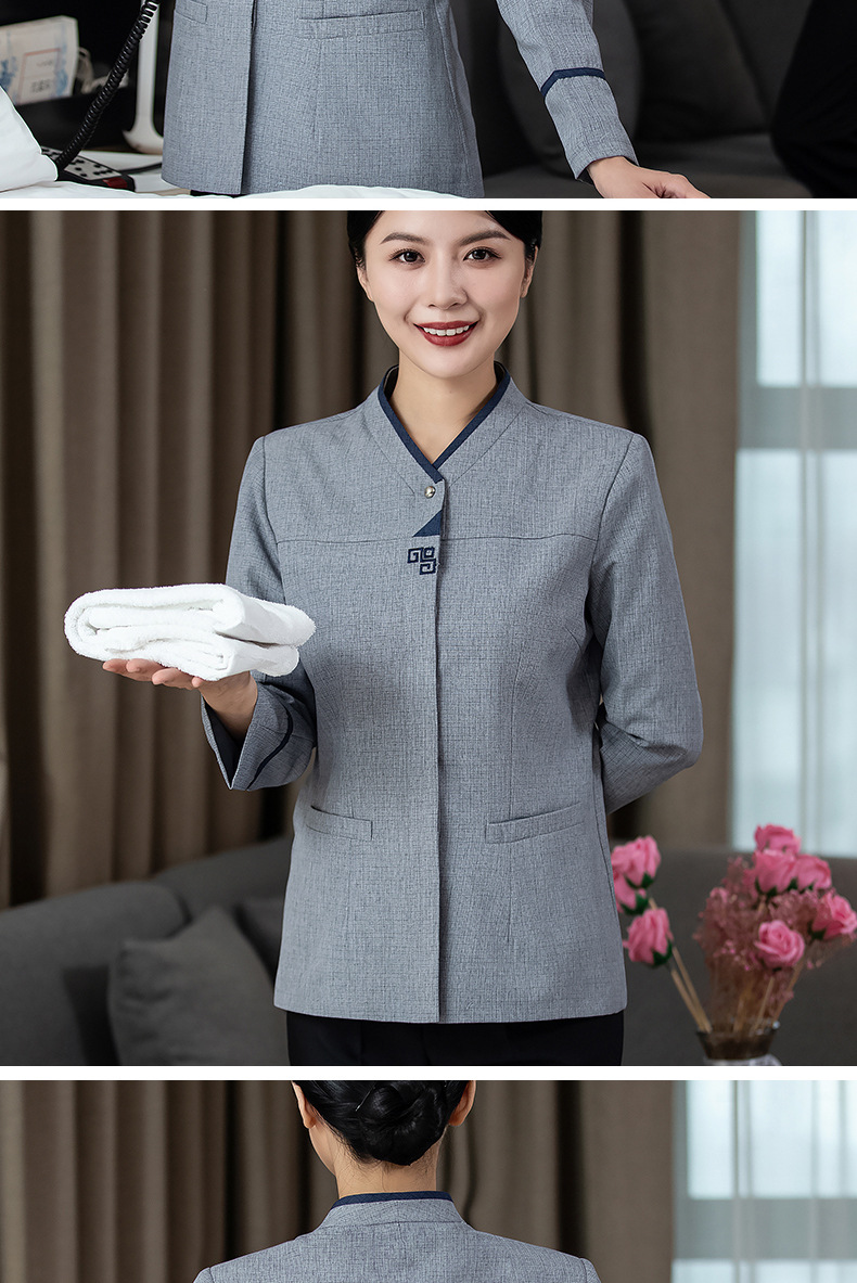小区物业保洁员工作服长袖女pa酒店客房家政清洁阿姨名宿秋冬加棉