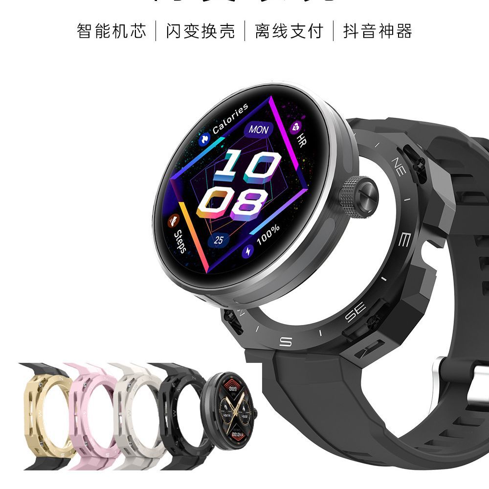 新款智能手表智能手表跨境血氧心率血压监测运动蓝牙通话gs3cyber