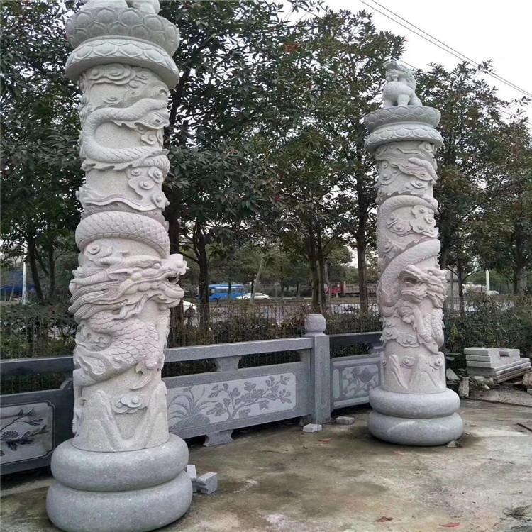 生肖石龙柱广场园林石雕龙柱价格景区公园石龙柱可批发