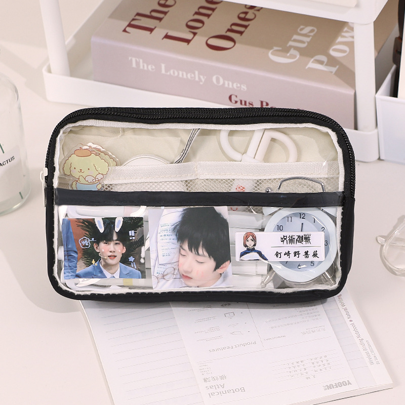 Transparent Pencil Case Student Stationery Box Girls Primary School Students Transparent Stationery Case Pencil Box for Boys 2023 New