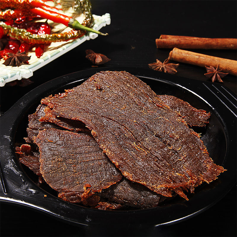 牛肉即食湖岭牛肉干温州特产瑞安手撕黄牛肉大片桶装罐装零食小吃