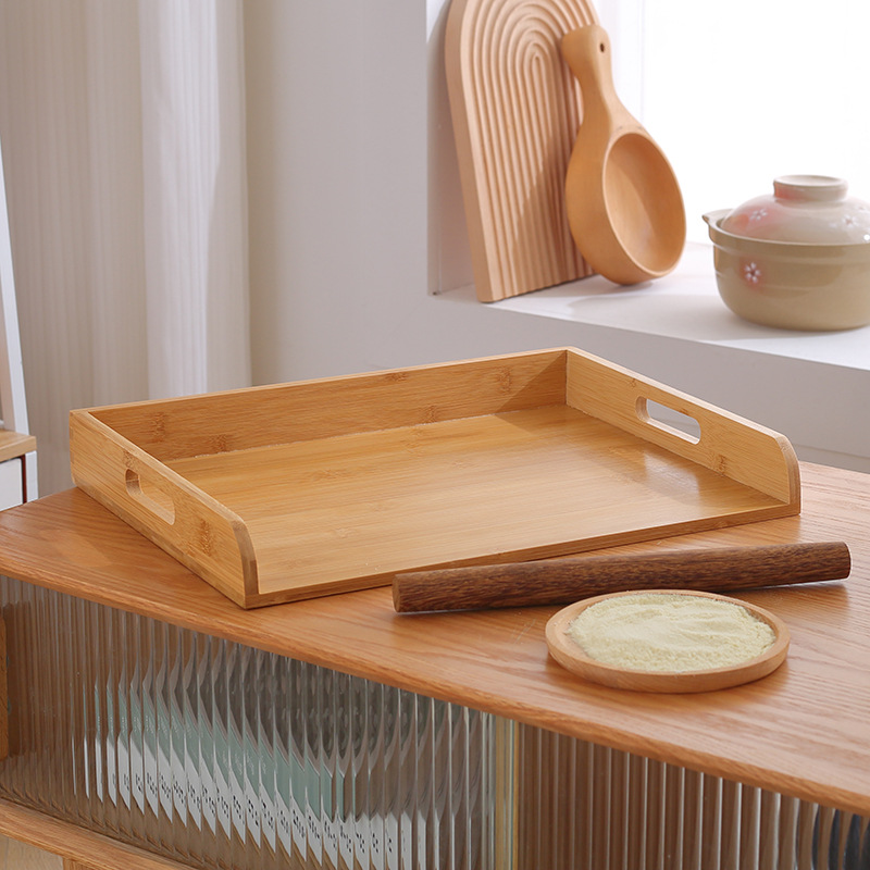 Bamboo Dumpling Plate Dumpling Tray Household Kitchen Wonton Storage Container Full Bamboo Handle Dumpling Plate Commercial