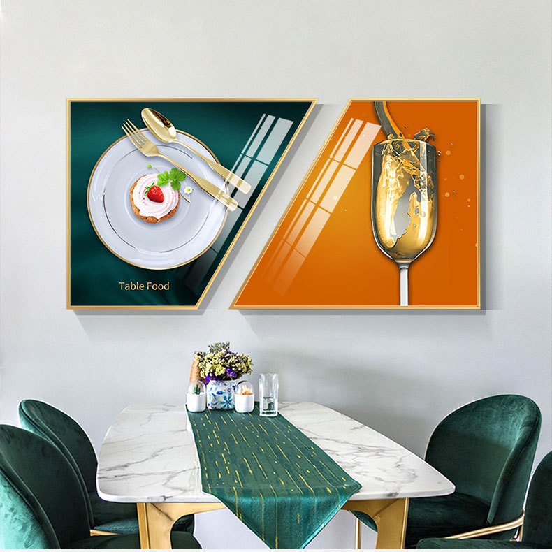 意式极简餐厅画现代风格轻奢酒杯挂画大气西餐厅饭厅背景墙装饰画