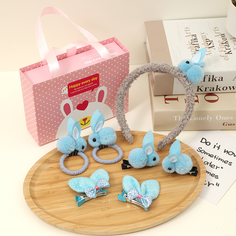 2022 New Korean Princess Hair Clip Side Clip Hairware Baby Children's Hair Accessories 7-Piece Set Gift Set