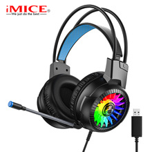 IMICE跨境批发新款重低音耳麦吃鸡电竞头戴式有线游戏耳机HD-490