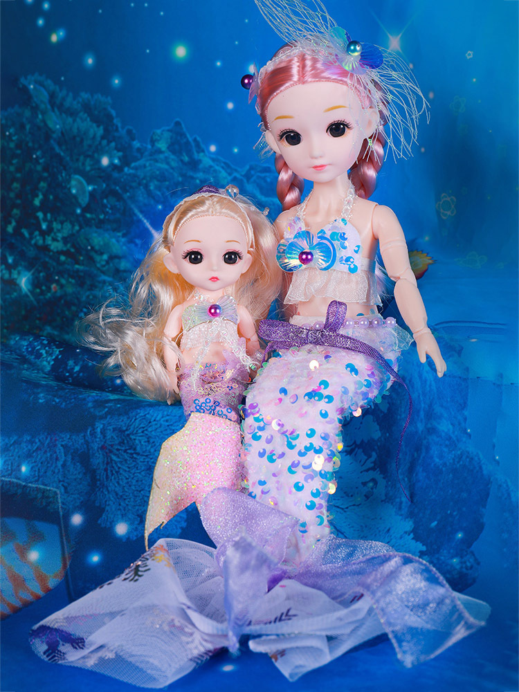 菲妮朵儿美人鱼公主女孩儿童玩具仿真精致玩偶儿童舞蹈学校礼品礼