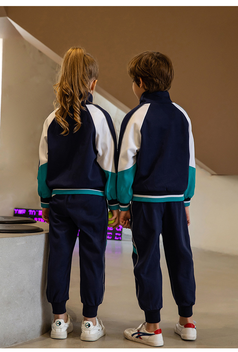 2021秋冬新款男女童学生运动套装儿童字母拉链衫新款校服厂家直销