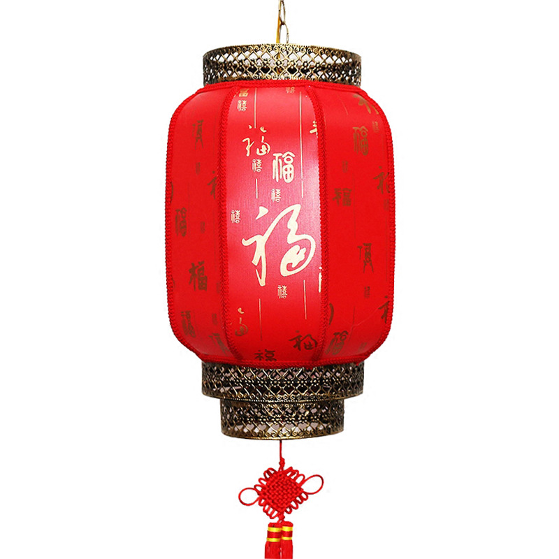 Lantern Factory Sheepskin Lantern Outdoor Waterproof in Chinese Antique Style Chandelier Wax Gourd Ornaments Advertising Imitation Sheepskin Red Lantern