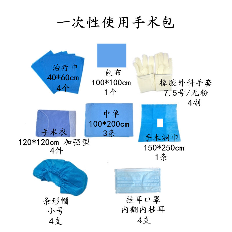 现货一次性使用医用无菌手术包外科手术室专用无纺布包材可出口