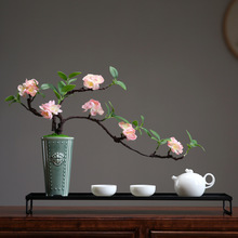 铁艺陶瓷创意花瓶摆件新中式茶室柜子桌面装饰家居客厅博古架摆设