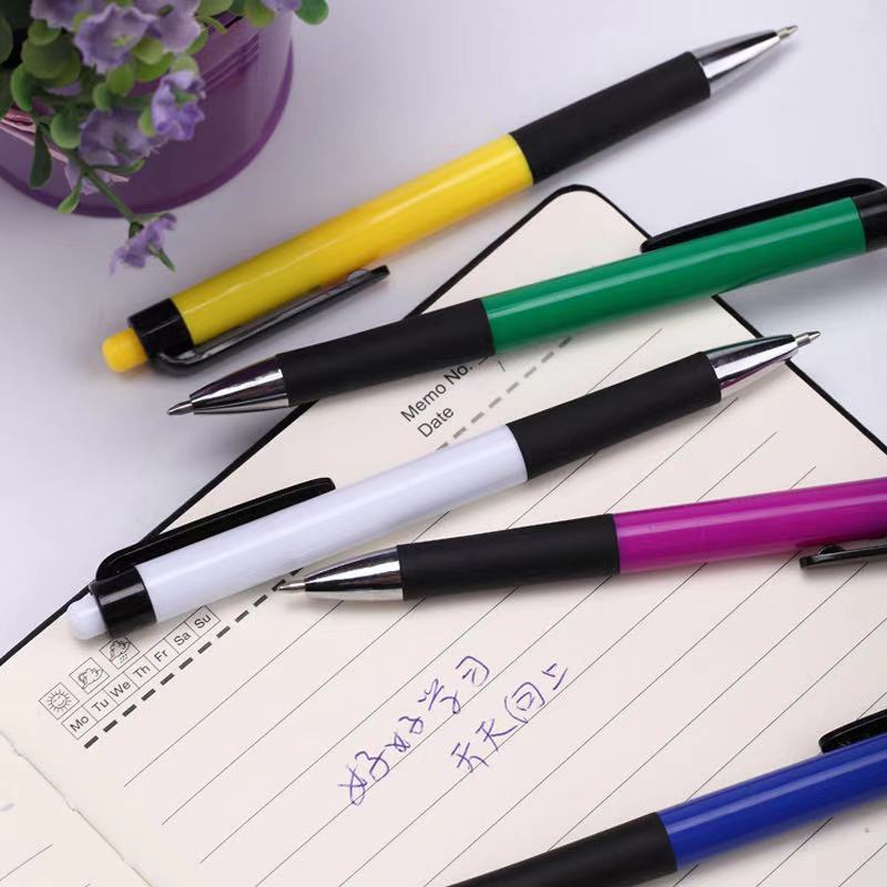Blue Plastic Retractable Ballpoint Pen Simple and Easy to Use Ballpoint Pen Teacher White Collar Office Office Supplies in Stock Wholesale