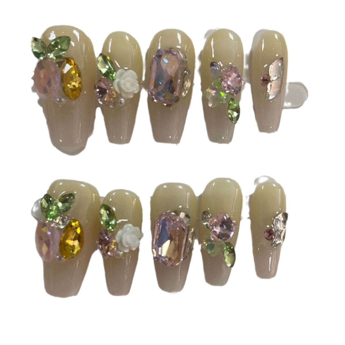 Internet Celebrity Nail Art Handmade Wear Nail Middle Ladder Radish Fake Nails Niche Temperament Nail Tip Wholesale