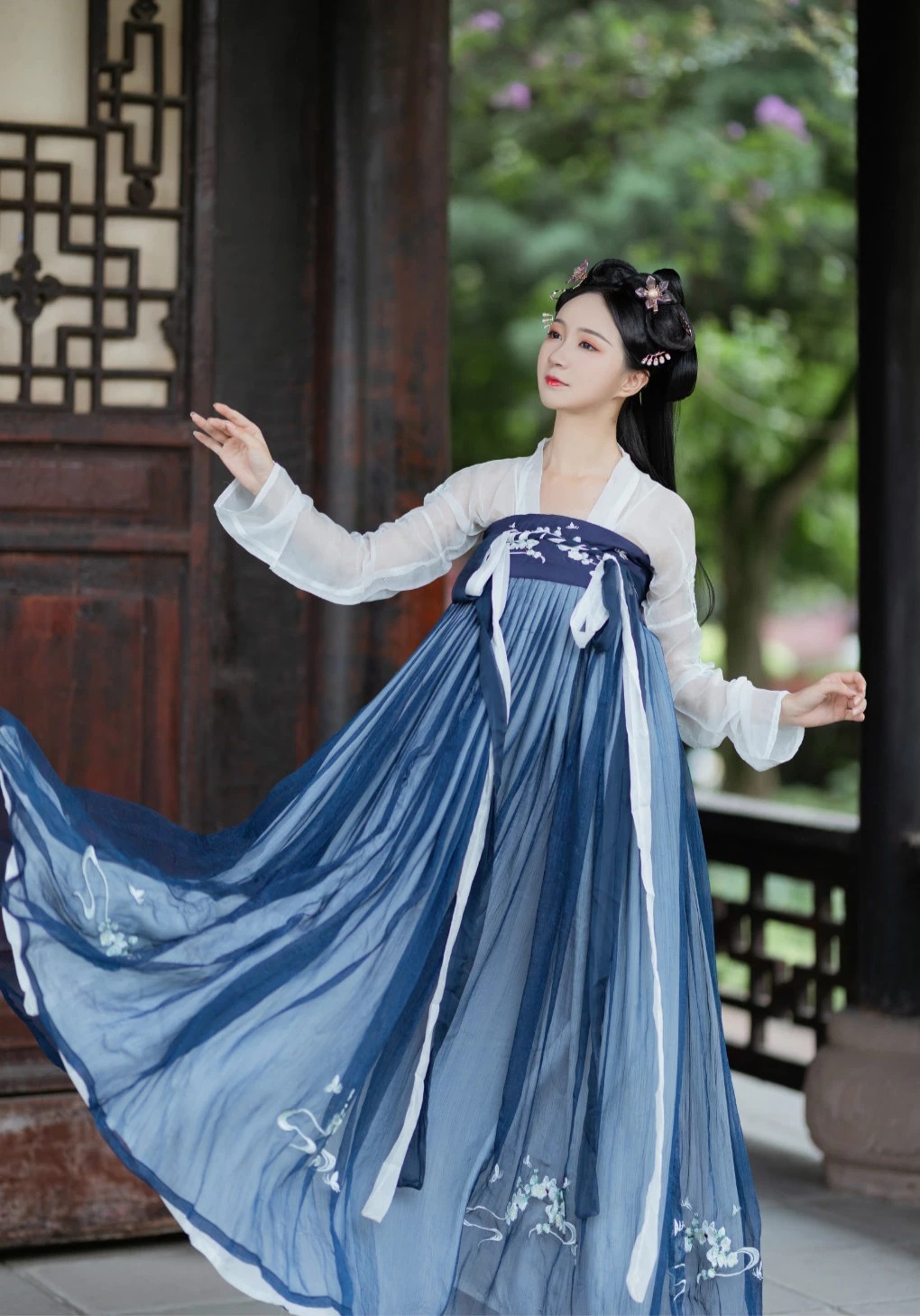 汉服女中国风超仙古装齐胸襦裙汉服学生中国风刺绣全套日常夏