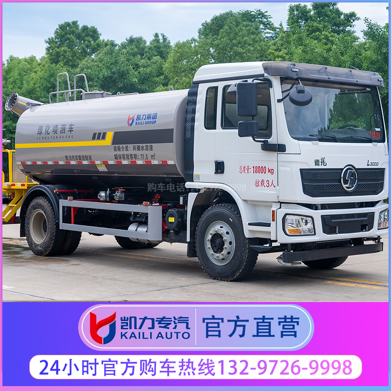 陕汽德龙l3000洒水车12吨绿化喷洒车工地矿山喷雾降尘车水罐车