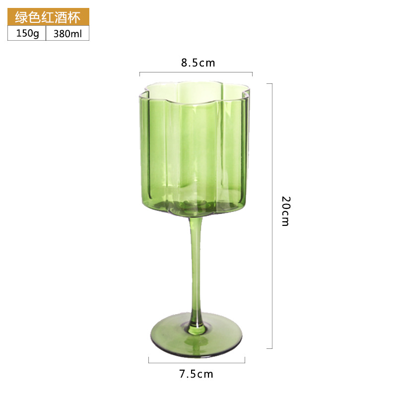 European Crystal Glass Goblet Champagne Glasses Creative Petal Wine Glass Good-looking Wine Glass Liquor Cup Wholesale