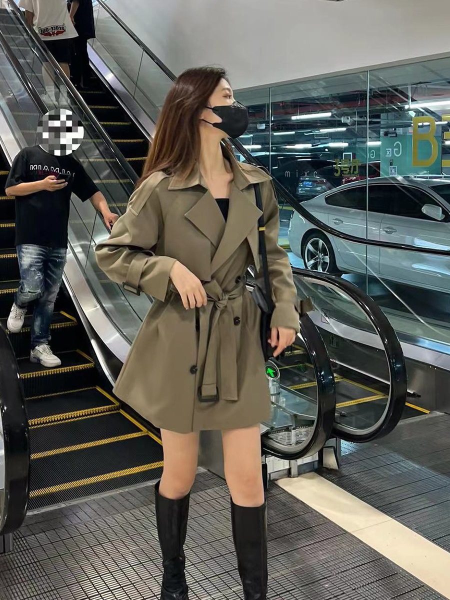 风衣外套女2024春秋季新款小个子韩版中长款洋气时尚流行大衣休闲