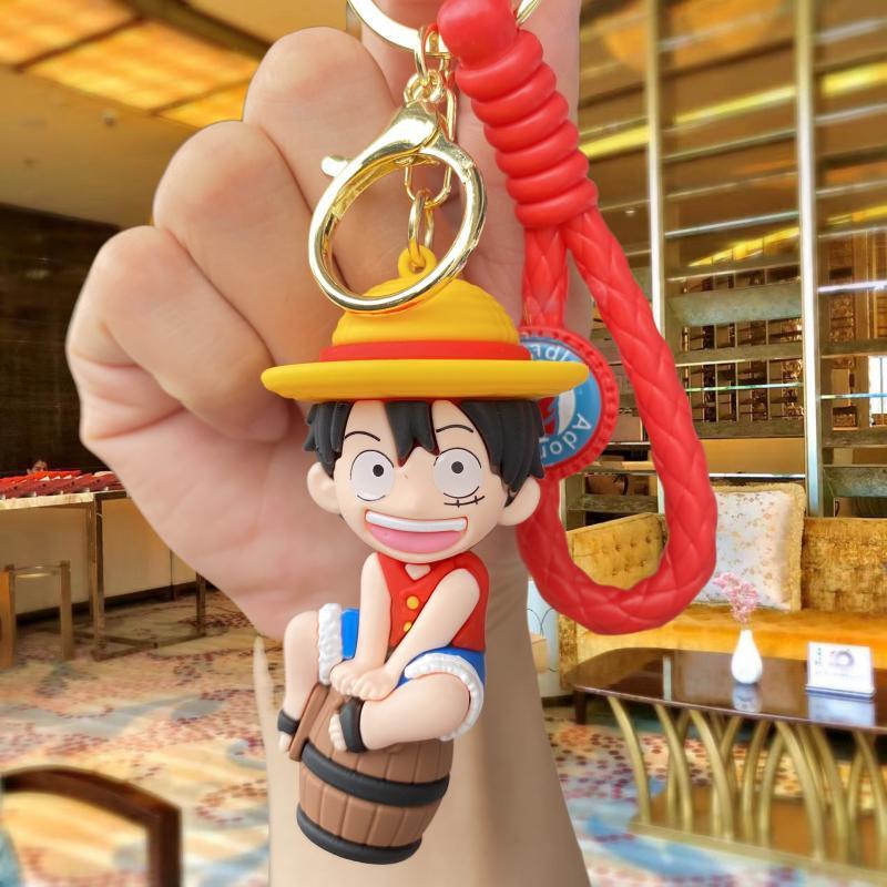 New One Piece Anime Keychain Cartoon Luffy Zoro Toy Bag Package Pendant Car Key Chain Small Gift