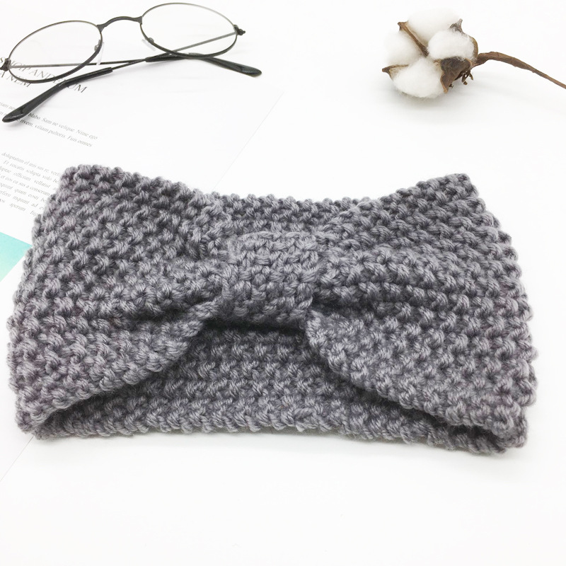 Knitted Hair Band Corn Grain Bow Wool Headband Warm Face Mask Headband for Going out