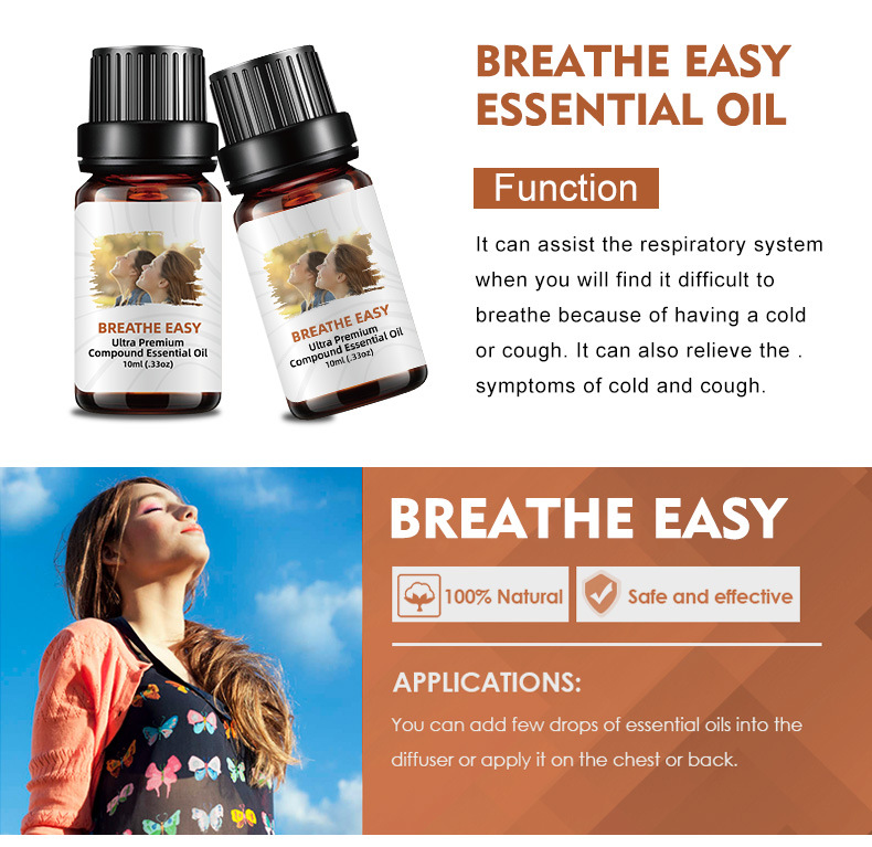 breathe easy 复方精油 闻吸 精油 跨境 香薰 呼吸 现货