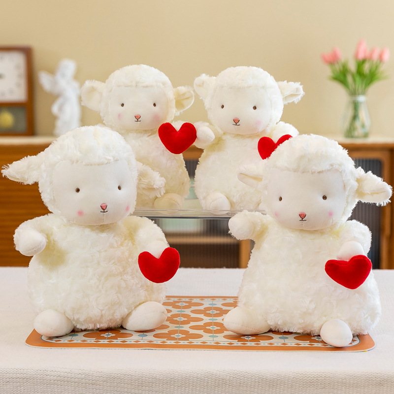 抖音同款美国小羊玩偶绵羊公仔网红安抚小坐羊毛绒玩具布娃娃批发