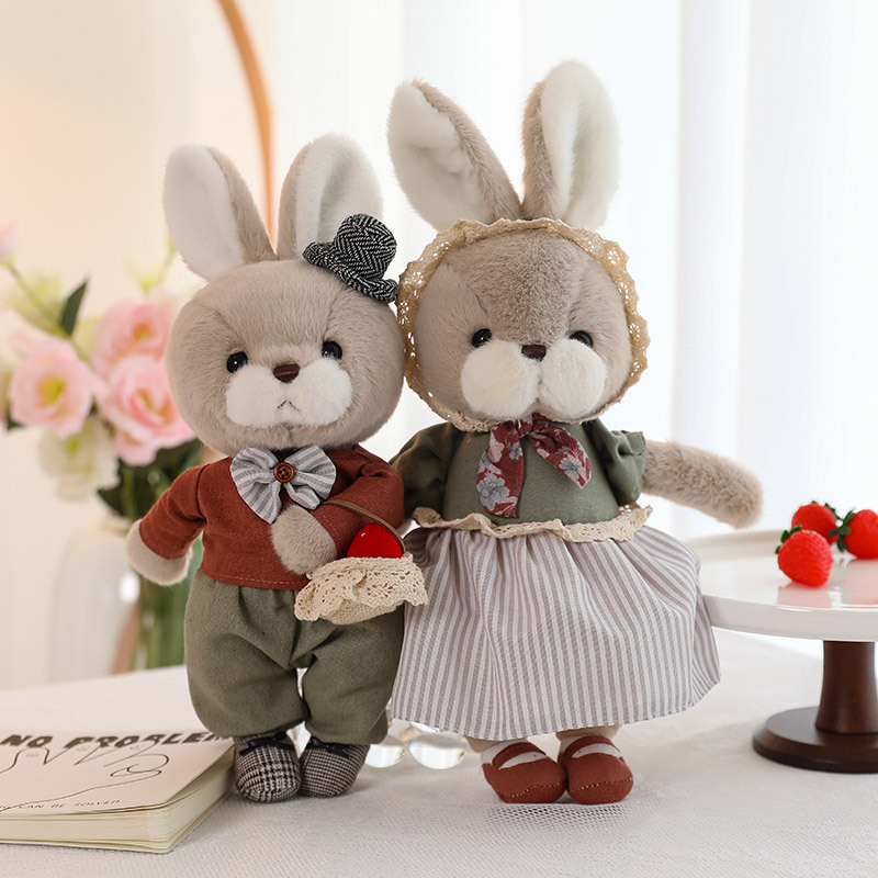 Cute Couple Bunny Doll Plush Toy Teddy Bear Ragdoll Doll Children Baby Comfort Wholesale