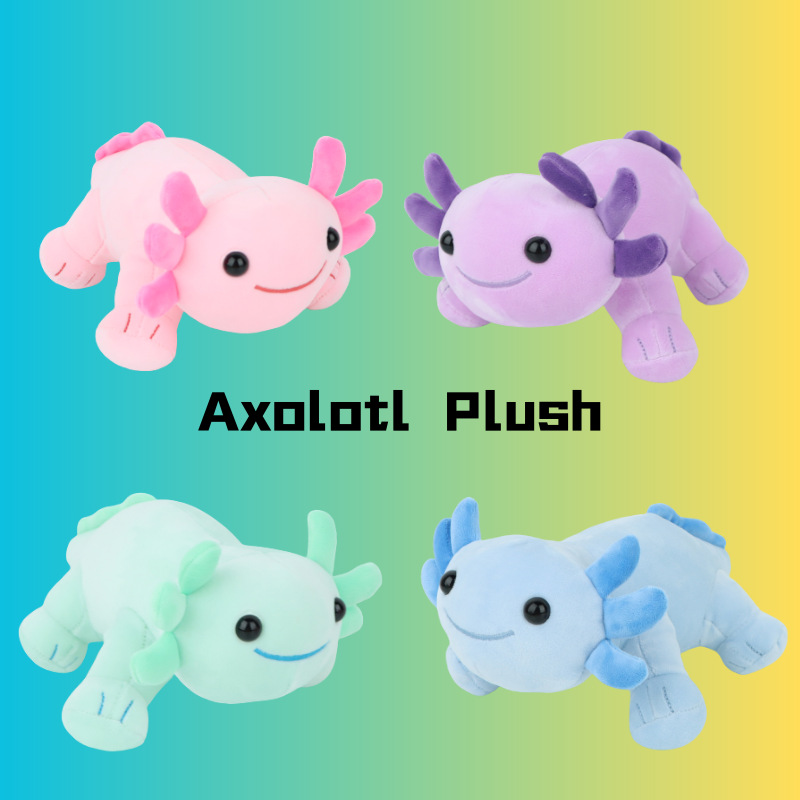 现货跨境蝾螈axolotl plush毛绒玩具可爱六角恐龙儿童礼物批发
